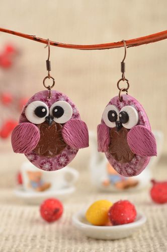 Handmade plastic earrings molded earrings polymer clay ideas gifts for her - MADEheart.com