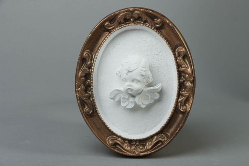 Unusual plaster bas-relief Angel - MADEheart.com