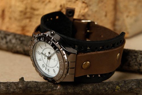 Bracciale per orologio fatto a mano accessorio originale braccialetto in pelle - MADEheart.com
