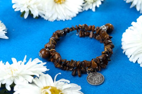 Naturstein Schmuck geflochtenes Armband Armband mit Kugeln handgemachter Schmuck - MADEheart.com