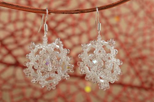 Handmade Ohrringe Designer Schmuck Damen Ohrringe Accessoire für Frauen weiß - MADEheart.com
