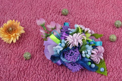 Decorative artificial flowers for creation of handmade accessories blank for brooch - MADEheart.com
