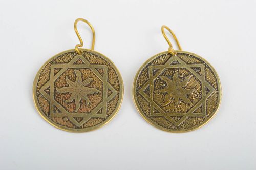 Handmade earrings massive earrings metal jewelry designer accessories for women - MADEheart.com