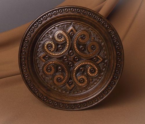 Prato de madeira com incrustações - MADEheart.com