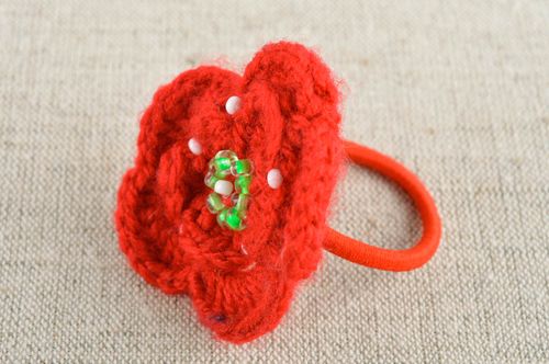 Handmade crochet hair scrunchy hair accessories crochet barrette gift for girl - MADEheart.com