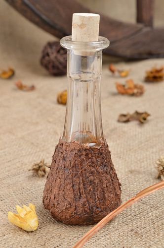 Glass handmade bottle unusual designer bottle handmade kitchenware 50 ml - MADEheart.com