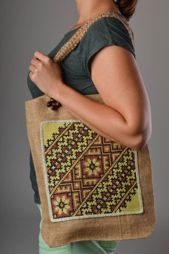 Women handbag fabric handbag large bag with embroidery fashion handbag - MADEheart.com
