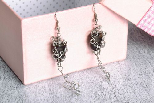 Brincos com pedra natural  - MADEheart.com