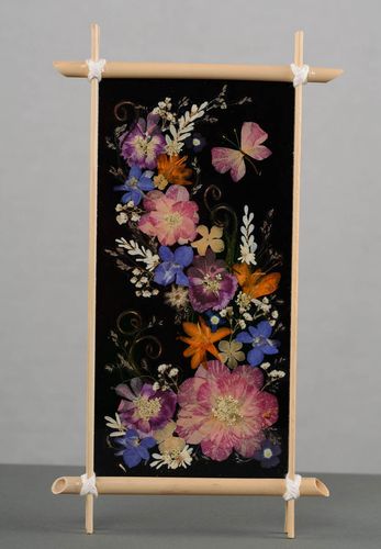 Quadro con fiori secchi fatto a mano quadro insolito decorazione da parete - MADEheart.com