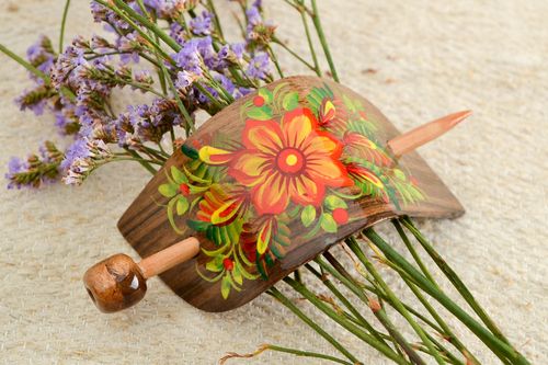 Handgemachter Schmuck Haarspange mit Stab Damen Accessoire Schmuck für die Haare - MADEheart.com