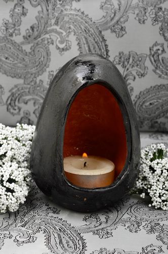 Handmade Teelichthalter aus Ton Designer Kerzenhalter Designer Kerzenständer - MADEheart.com