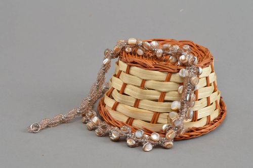 Collar de abalorios y piedra hecho a mano bisutería para mujer regalo original - MADEheart.com
