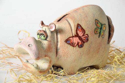 Ceramic money-box Hippo Dora - MADEheart.com