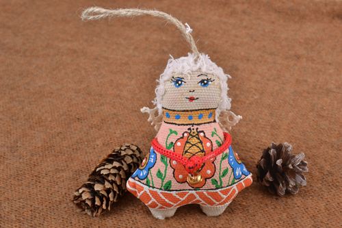 Handmade painted fabric interior decoration with vanilla aroma Angel with bell - MADEheart.com