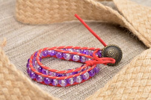 Bracelet verre Bijou fait main Accessoire femme fin cordons boutons design - MADEheart.com