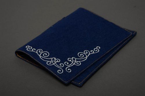 Handgemachte Notizbuch Hülle aus Jeans  - MADEheart.com