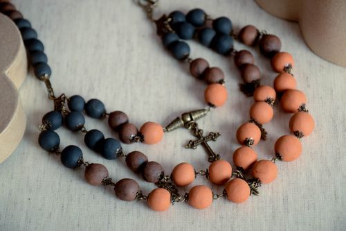 Ceramic necklace handmade necklace eco friendly jewelry clay accessories - MADEheart.com