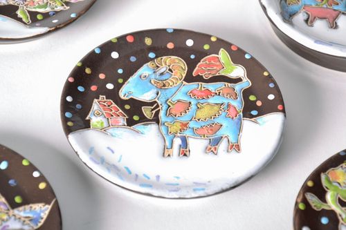 Decorative plate ornamented with enamels - MADEheart.com