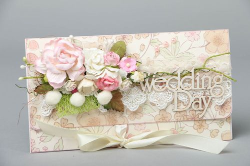 Carte de voeux de mariage faite main  - MADEheart.com