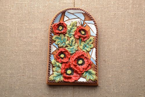 Ceramic wall panel Poppies - MADEheart.com