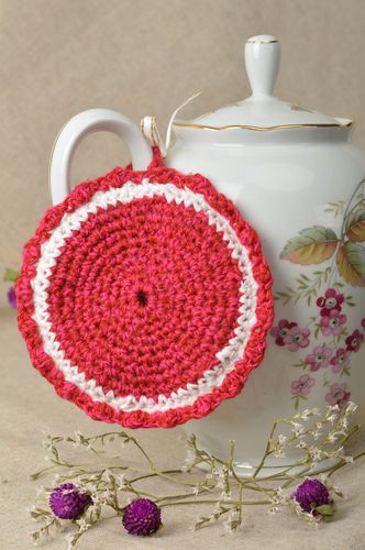Stylish handmade crochet potholder pot holder design home textiles gift ideas - MADEheart.com