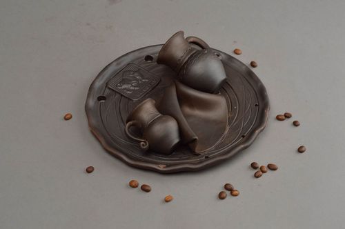 Décoration murale en céramique ronde cruches originale faite main design - MADEheart.com