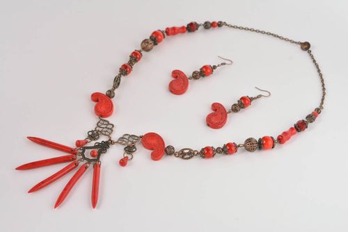 Juego de bisutería artesanal elegante accesorios para mujer regalo original - MADEheart.com