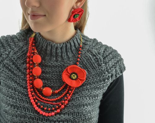 Textile jewelry set - MADEheart.com