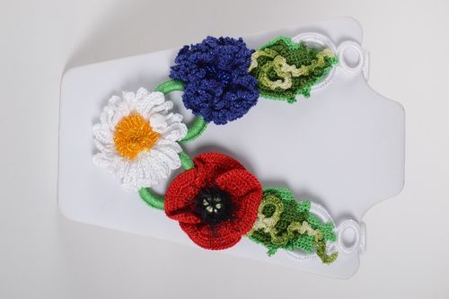 Beautiful handmade crochet necklace flower necklace design accessories for girls - MADEheart.com