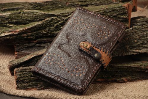 Couverture pour bloc-notes style vintage en cuir naturel faite main originale - MADEheart.com