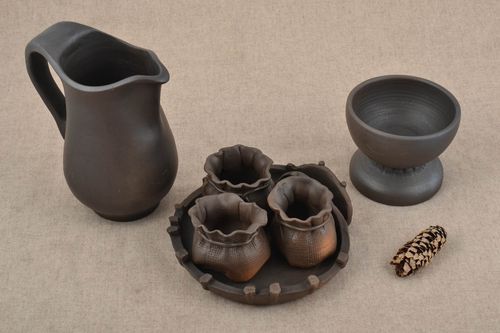 Ensemble de vaisselle en céramique fait main cruche 75 cl bol 30 cl pots à sucre - MADEheart.com
