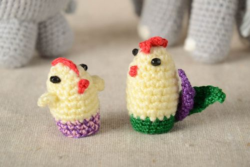 Crocheted toys soft toys chickens handmade children present cute toys - MADEheart.com