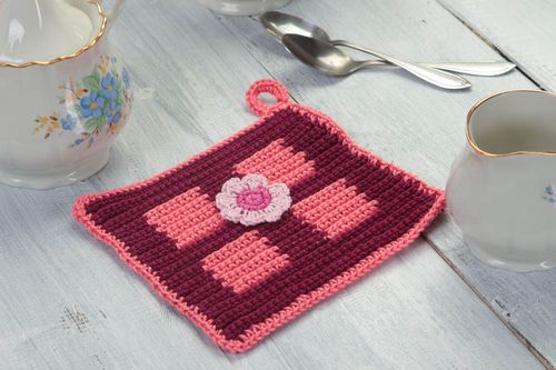 Unusual handmade potholder beautiful pot holder home textiles the kitchen - MADEheart.com