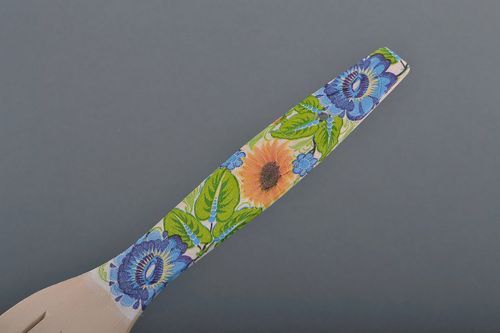 Pá de madeira para cozinhar Papoulas azuis - MADEheart.com