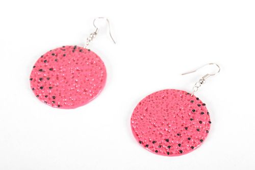 Large round plastic earrings  - MADEheart.com