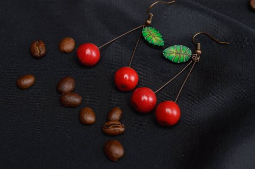 Handmade plastic earrings designer polymer clay earrings accessory for girls - MADEheart.com