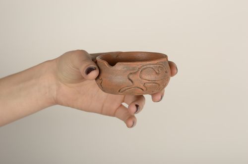 Handmade ceramic ashtray clay ashtray pottery works interior decorating - MADEheart.com