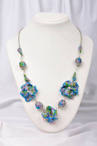 Handmade plastic necklace designer cute necklace beautiful flower jewelry - MADEheart.com