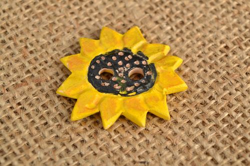 Ceramic button Sunflower - MADEheart.com
