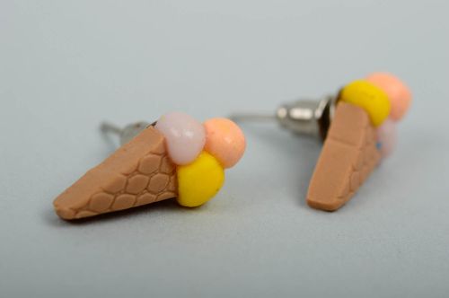 Cute handmade plastic earrings unusual stud earrings beautiful jewellery - MADEheart.com
