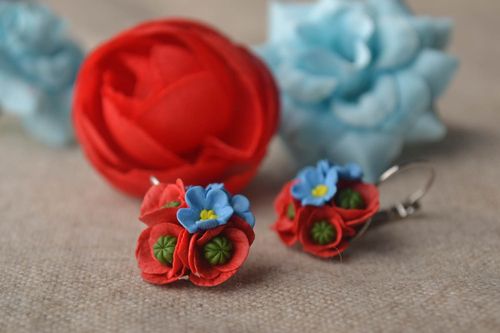 Pendientes con flores hechos a mano accesorio para mujer regalo original - MADEheart.com