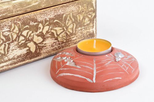 Handmade Kerzenständer aus Gips Ideen für Tischdeko Kerzenständer Teelicht - MADEheart.com