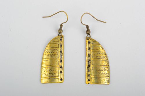 Messing Ohrringe handgeschaffen Schmuck Ohrhänger stilvolle Ohrringe für Damen - MADEheart.com