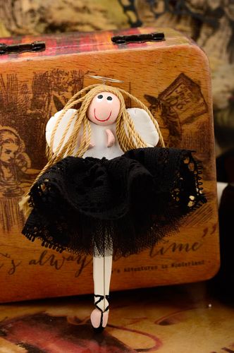 Handmade ideas kitchen fridge magnet clay toy angel doll decorative use only - MADEheart.com