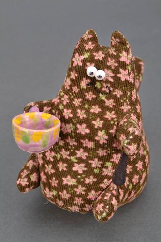Soft toy Cat with Cup - MADEheart.com