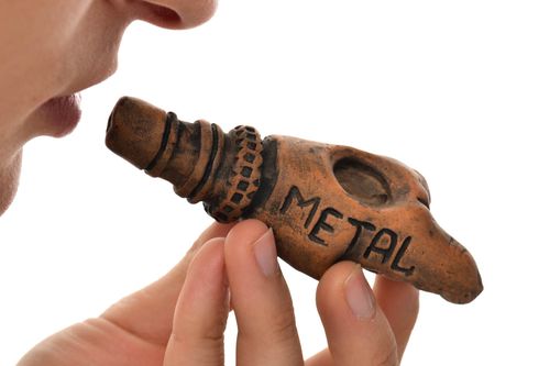 Pipa de barro hecha a mano accesorio para fumador original regalo para amigo - MADEheart.com