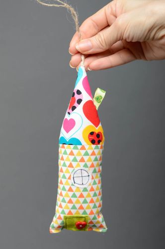 Textile interior pendant in the shape of house - MADEheart.com