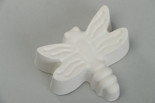 Handmade volume unpainted plaster craft blank for decoration figurine of dragonfly - MADEheart.com