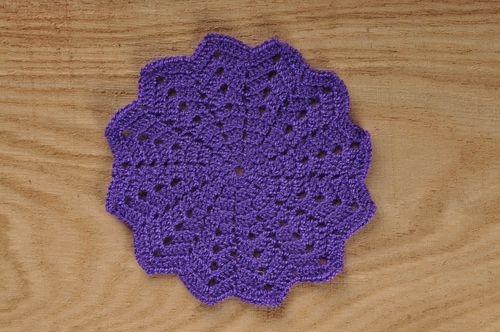 Handmade designer coaster stylish violet napkin beautiful home textile - MADEheart.com