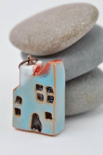 Unusual handmade ceramic pendant jewelry making supplies fashion trends - MADEheart.com